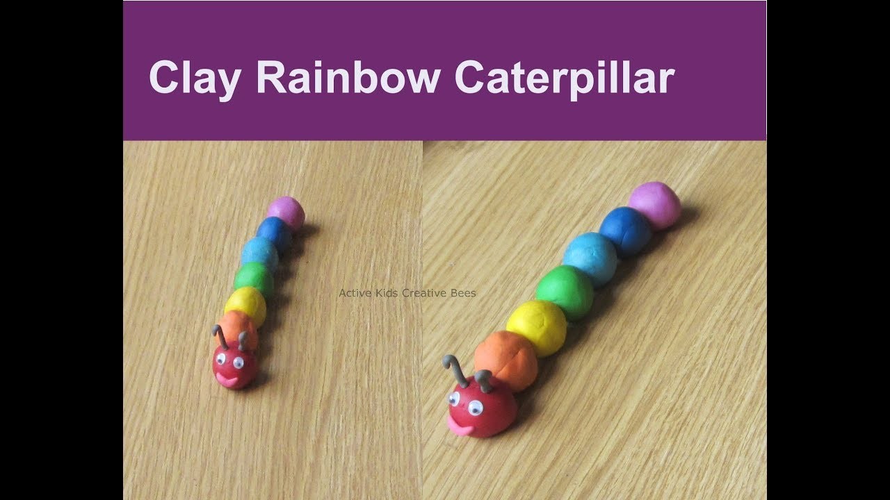 how to make caterpillar with clay for kids