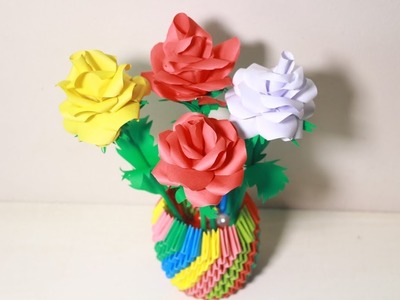 Make origami flower rose | Step By Step Tutorial | origami Rose flower bouquet