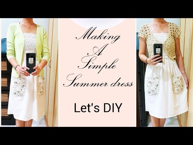 Making a simple summer dress | Beginner sewing project | 适合初学者学习无肩带小洋裙❤❤