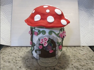 Polymer clay fairy mushroom house