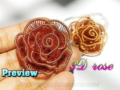 Preview 3D Rose from copper wire of Lan Anh Handmade