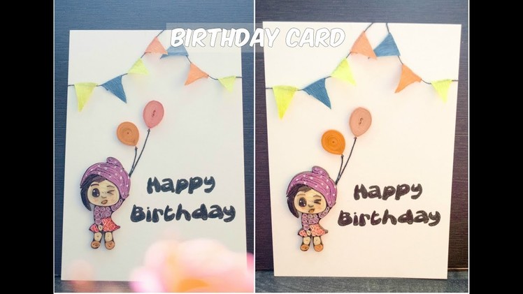 Quilled greeting cards|Quilled birthday card|Handmade Birthday cards|Quilled anime girl|Quilled girl