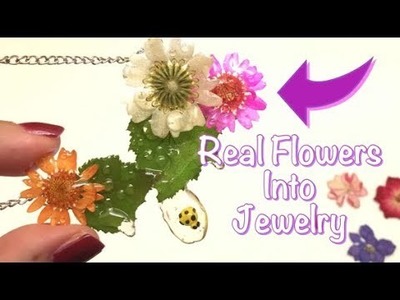 Real flowers into jewelry- Sophie & Toffee pressed flowers- resin- tutorial