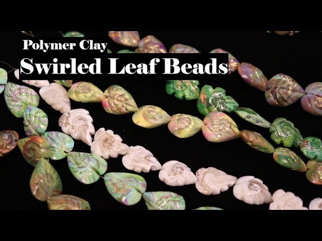 Simple Swirl Leaf Beads with polymer clay