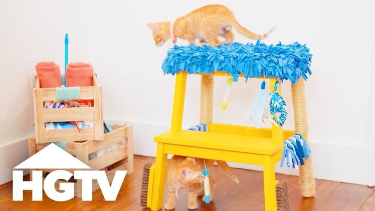 Step Stool Turned DIY Cat Tree - Easy Does It - HGTV