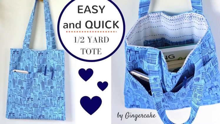 THE BEST 1.2 yard TOTE!  Quick, Easy Sewing Fun for EVERYONE :)
