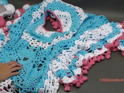 Crochet Tutorial: Pom Poms & Pineapples Poncho