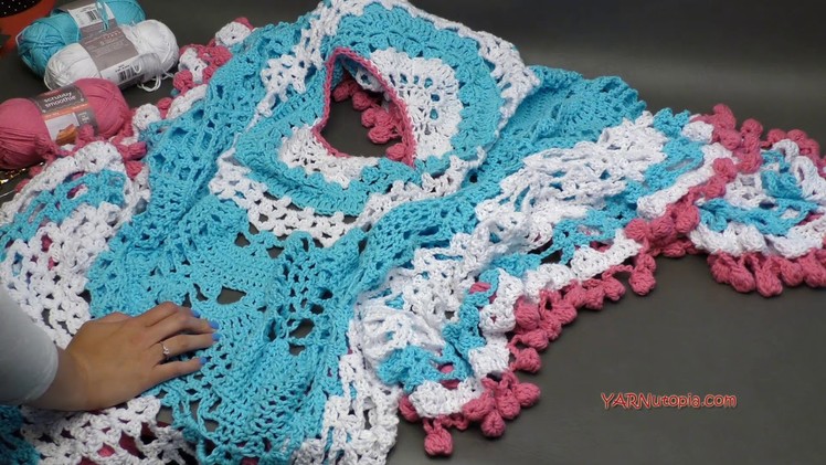Crochet Tutorial: Pom Poms & Pineapples Poncho