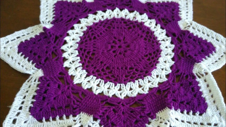 How to crochet star shape table mat.Thalposh #in Marathi #English subtitles रुमाल प्रकार 14 # part 1
