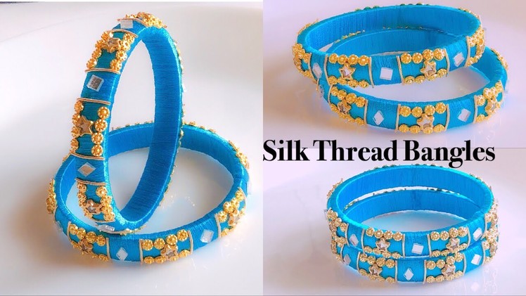 How To Make Beautiful Silk Thread Bangles At Home||Silk Thread Designer Bangles