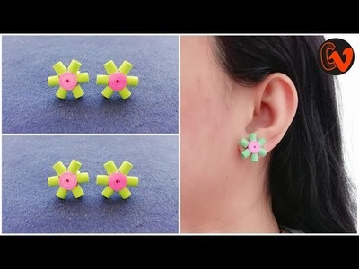 How To Make Quilling Stud Earrings. Tutorial. Paper Quilling Earrings. Design 32