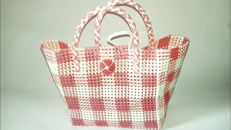 বেতির ঝুড়িব্যাগ.বাস্কেট ব্যাগ.How to make plastic basket bag(1st part).wire basket bag.bag