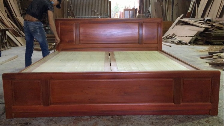 Amazing Woodworking Project - How To Build Modern Platform Bed Extremely Large, DIY, Wood Work