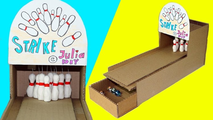 Bowling game DIY | How to make a game | Desktop game from cardboard | Julia DIY