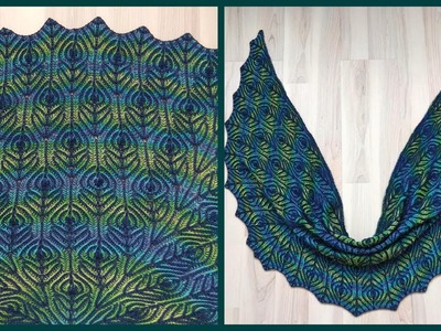 Brioche knitting *Peacock shawl* knitting patterns