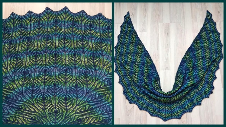 Brioche knitting *Peacock shawl* knitting patterns