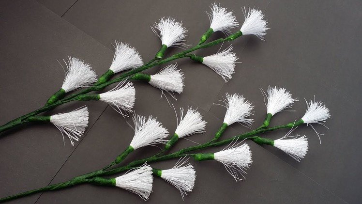 DIY: Silk Thread Crafts!!! How to Make Easy & Beautiful Flower Stick with Silk Thread!!!