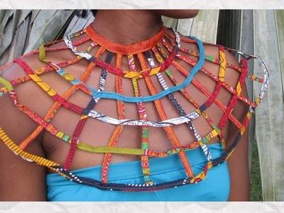 How I made my Cape Box.Web Ankara Necklace-African print(Dashiki)