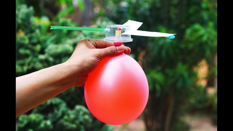 How to Make a Balloon Helicopter - Flying Toy