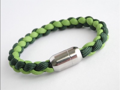 How to Make a Four Strand Round Braid.Magnetic Clasp Paracord Bracelet