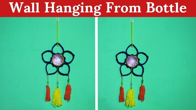 How To Make A Wall Hanging From Plastic Bottle And Wool | Best Out Of Waste | Basic Craft