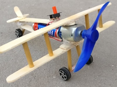 How to Make Aeroplane With DC Motor at Home - Wooden Plane