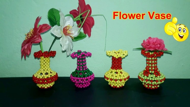 How to Make Beaded Flower Vase Step by Step | Home Decorating Ideas