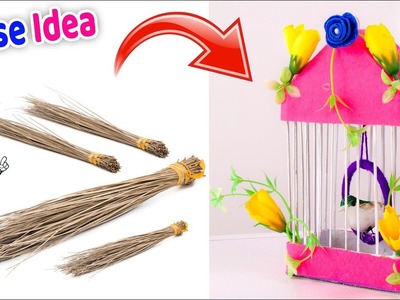 How to make Bird nest from waste Broom | Best out of waste | Artkala 517