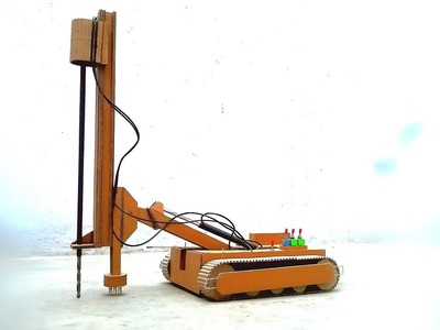 How to make JCB drill excavator from cardboard