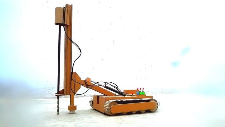 How to make JCB drill excavator from cardboard
