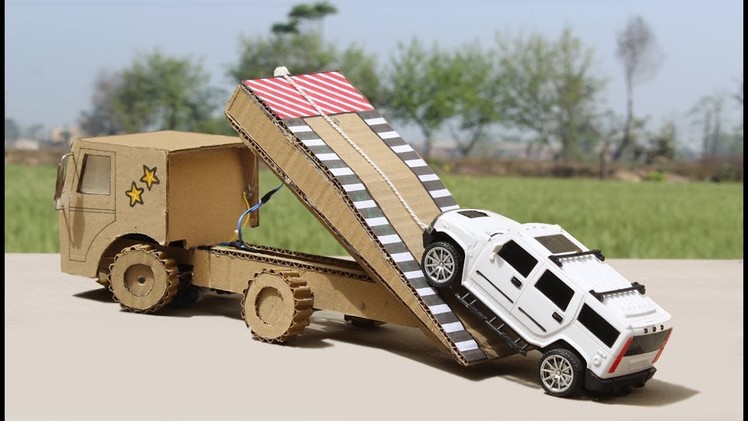 How To Make RC Car Lift Truck Using Cardboard ! RC Truck