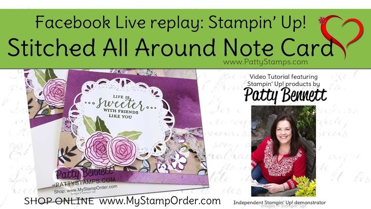 How to stamp Stitched All Around Note Cards with New Stampin' UP! products