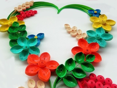Paper Quilling | How to make Beautiful ????flower design ❤ Heart Greeting Card | Paper Quilling Art