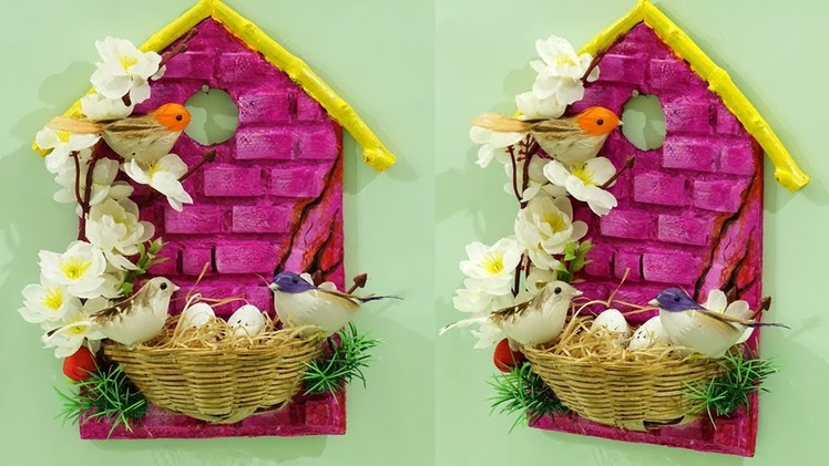 Beautiful DIY Home Decoration from Waste Materials | Birdhouse Wall Hanging | Recycling Crafts