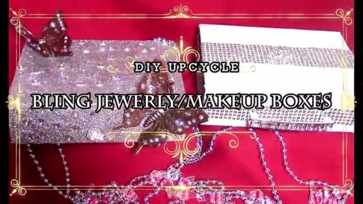 DIY Dollar Tree UpCycle Bling Jewelry.MakeUp Boxes