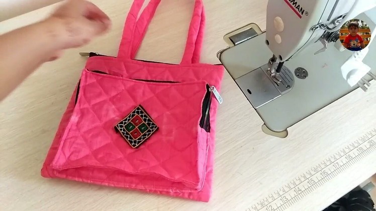 Diy ladies purse from new cloth-[recycle] -|hindi|