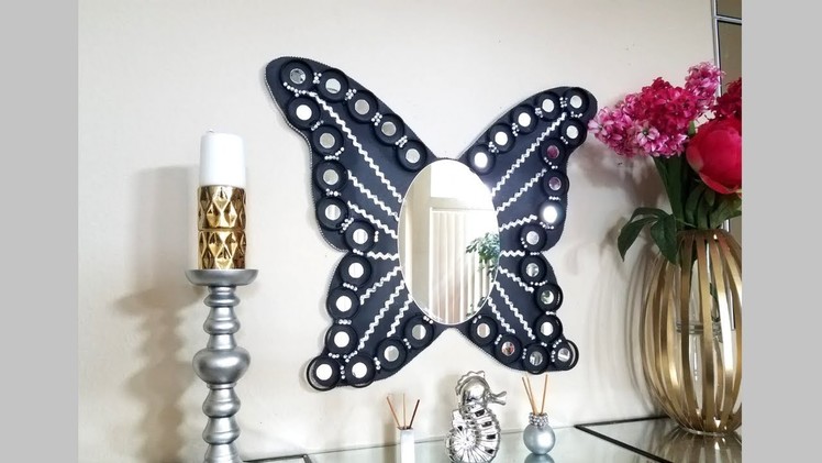 Diy Lighted Butterfly Wall Mirror| Quick and Easy Wall Mirror Idea!