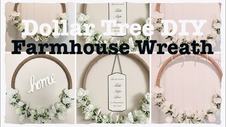 DOLLAR TREE DIY Farmhouse Decor HULA HOOP Rustic Wreath || Wedding Decor|| Jumbo Wreath EASY Less t