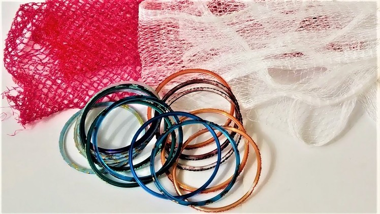 Easy Room Decor Idea From Fruit Net Bag and Old Bangles | DIY Wall Hanging