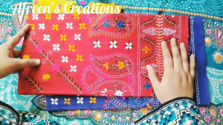 Hand Embroidery Tutorial: Phulkari Shalwar.Trouser Designing:Pattern-1(part-1)