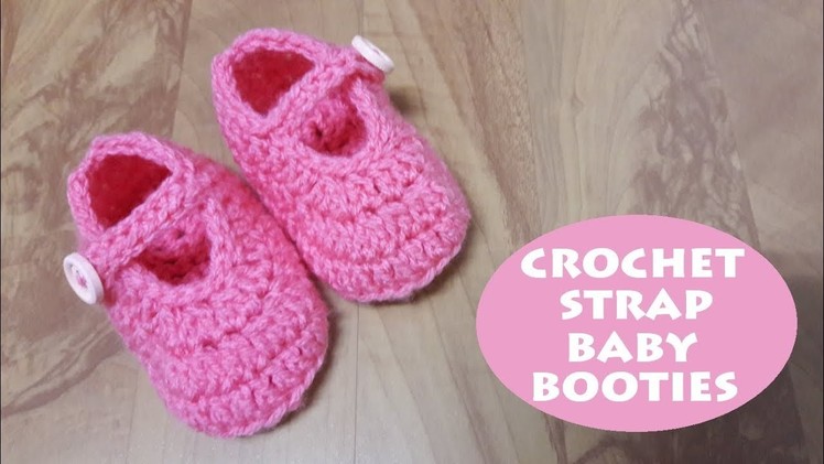 How to crochet baby booties with strap? | !Crochet!