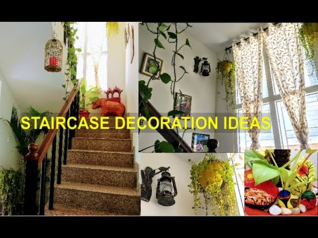 How to decorate Staircase.Staircase Decoration ideas with Plants
