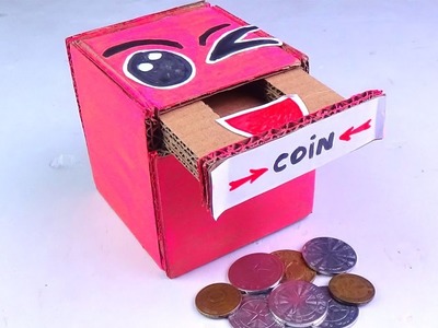 How to Make a Bank Coin Box from the Cardboard - Diy Simple