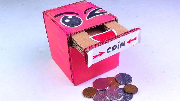 How to Make a Bank Coin Box from the Cardboard - Diy Simple