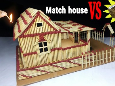 How to make a match fire  house at home - Match stick fire house at home easy