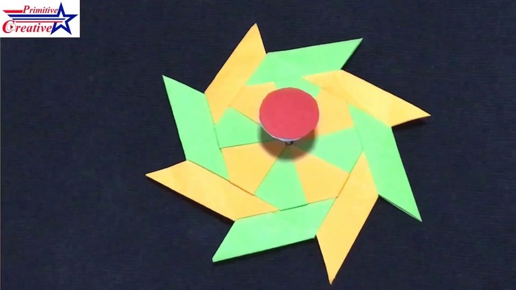 How To Make a Paper Transforming 8 Pointed Ninja Star, Paper Fidget Spinner WITHOUT BEARINGS,