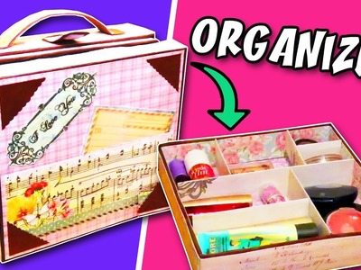 ORGANIZER SUITCASE from Cardboard - Makeup Organizer | aPasos Crafts DIY
