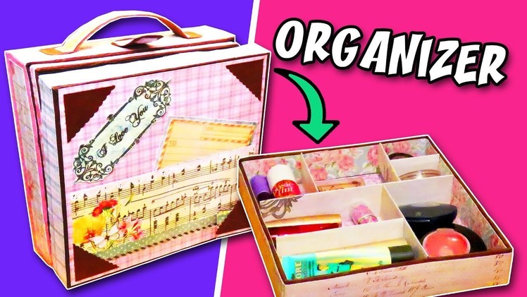 ORGANIZER SUITCASE from Cardboard - Makeup Organizer | aPasos Crafts DIY