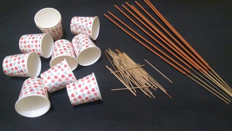 Unique Idea!! Best reuse of incense sticks & Paper cups ll Wall hanging #DIY