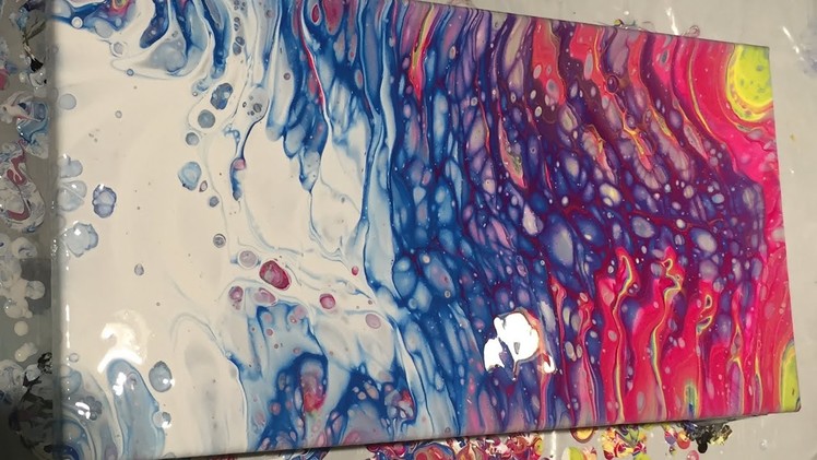 (9) Interesting Technique Experiment Resulting in a Funky Pattern. Acrylic Pouring. Fluid Art